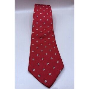 Christian Dior Tie Red White Polka Dot Business Formal Mens 55"